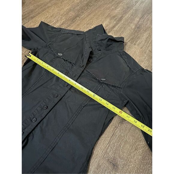 Hooch Womens Black Cotton Stretch Button Up Above Knee Goth Emo Dress Size S - Picture 9 of 12